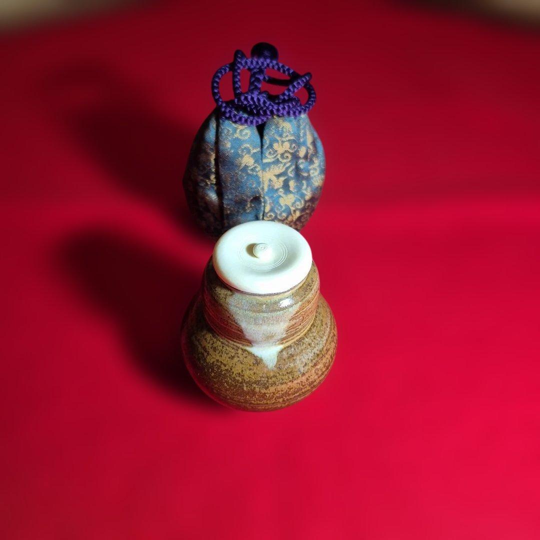 高取喜恵作.高取焼瓢茶入.共箱