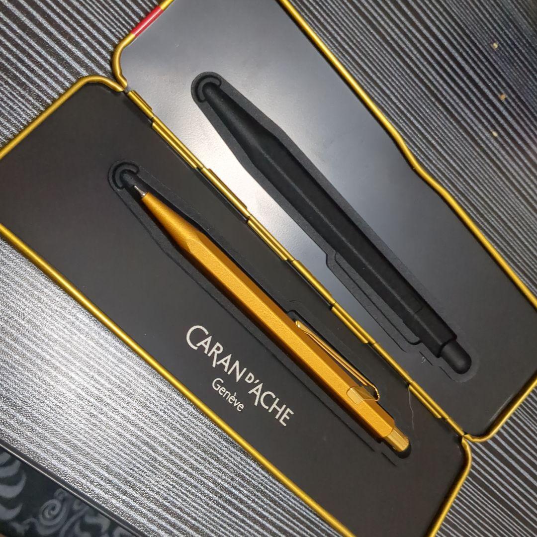 シャーペンセット レザーペンケース　カランダッシュゴールド美品　約38150円分
