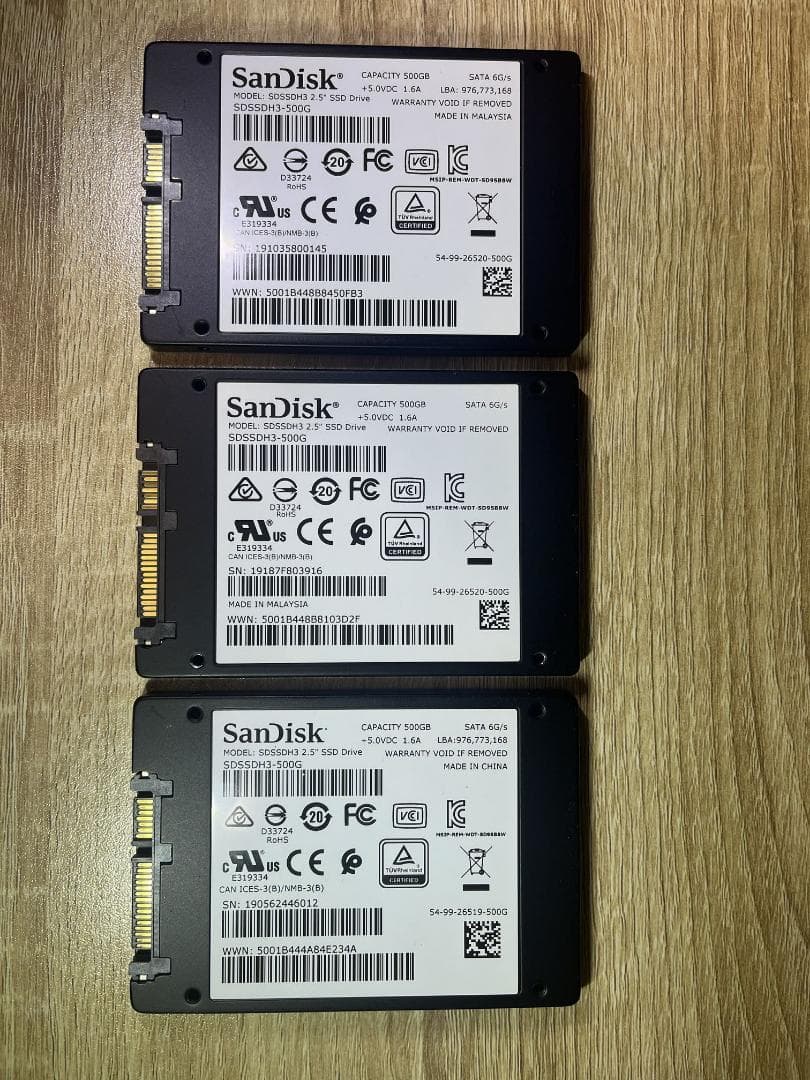 SanDisk Ultra 3D SSD 500GB ３枚セット