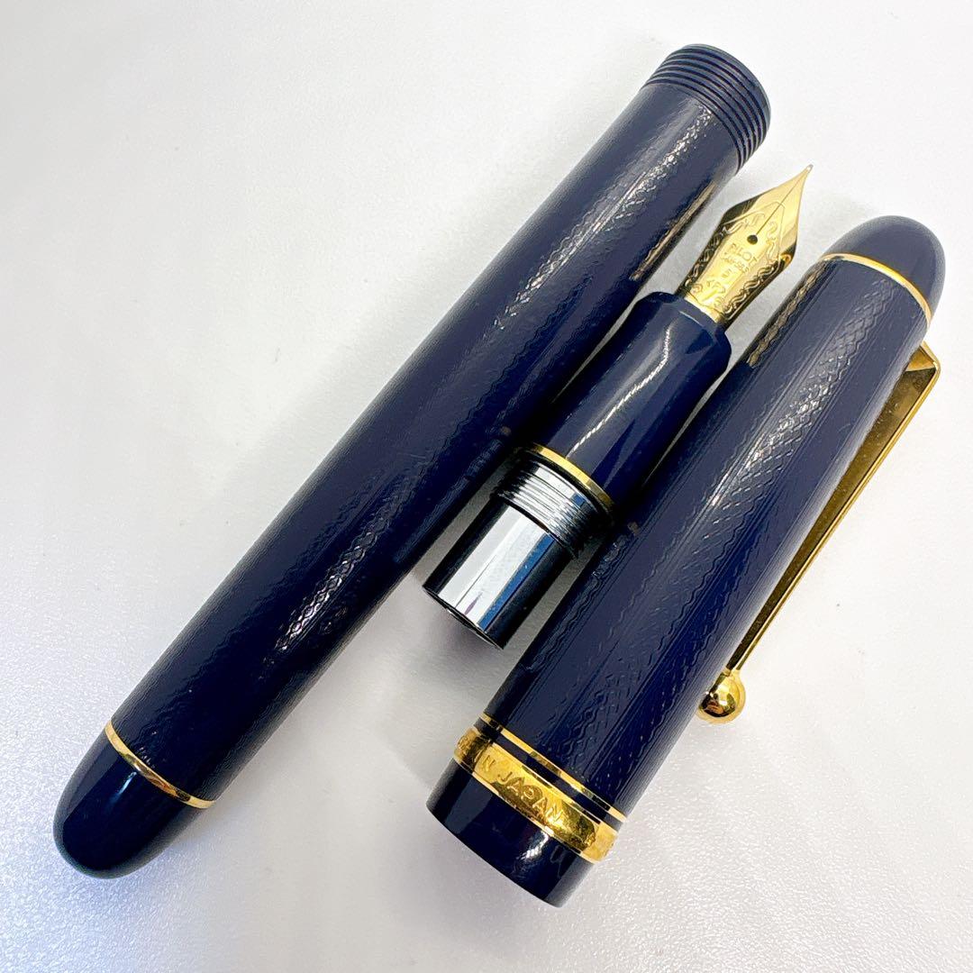 筆記未確認 PILOT CUSTOM 74 万年筆 14k ネイビー 網目