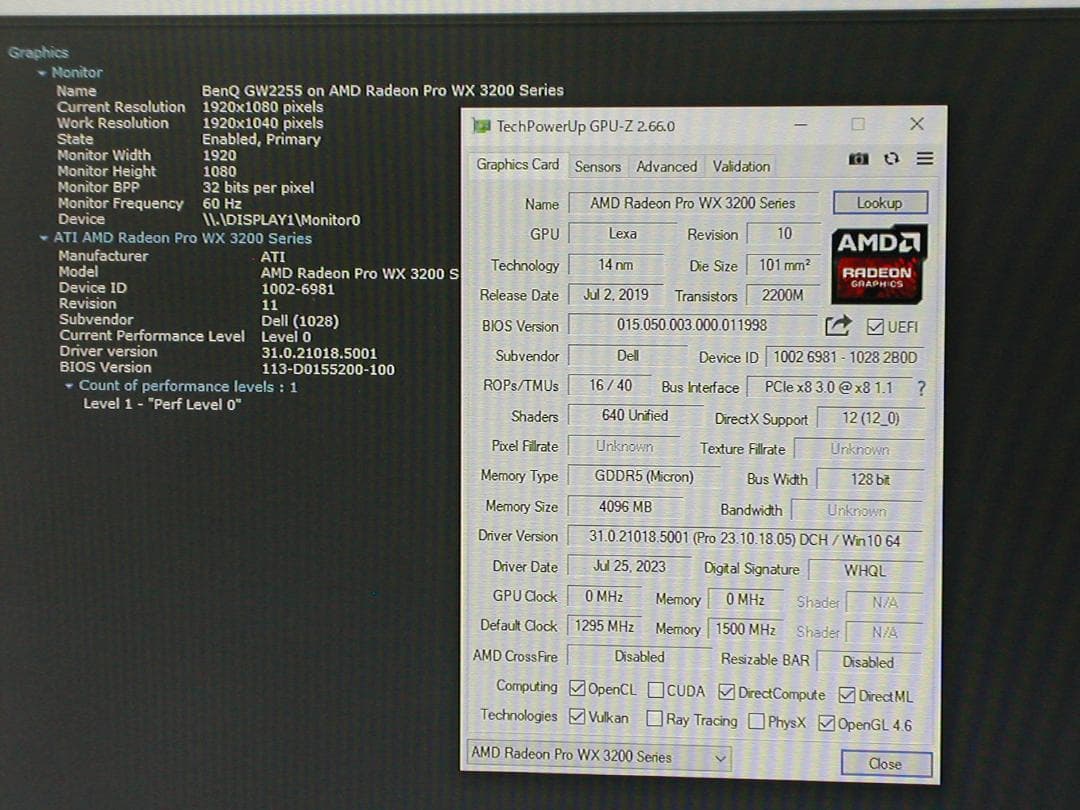 Radeon PRO WX3200　ロープロファイルグラボ