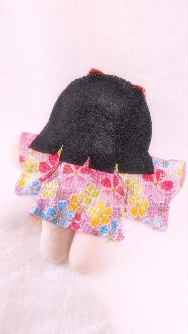✿訳あり✿　座敷わらし　女の子　縁起物　高級　ちりめん　ピンク　赤　ぬいぐるみ