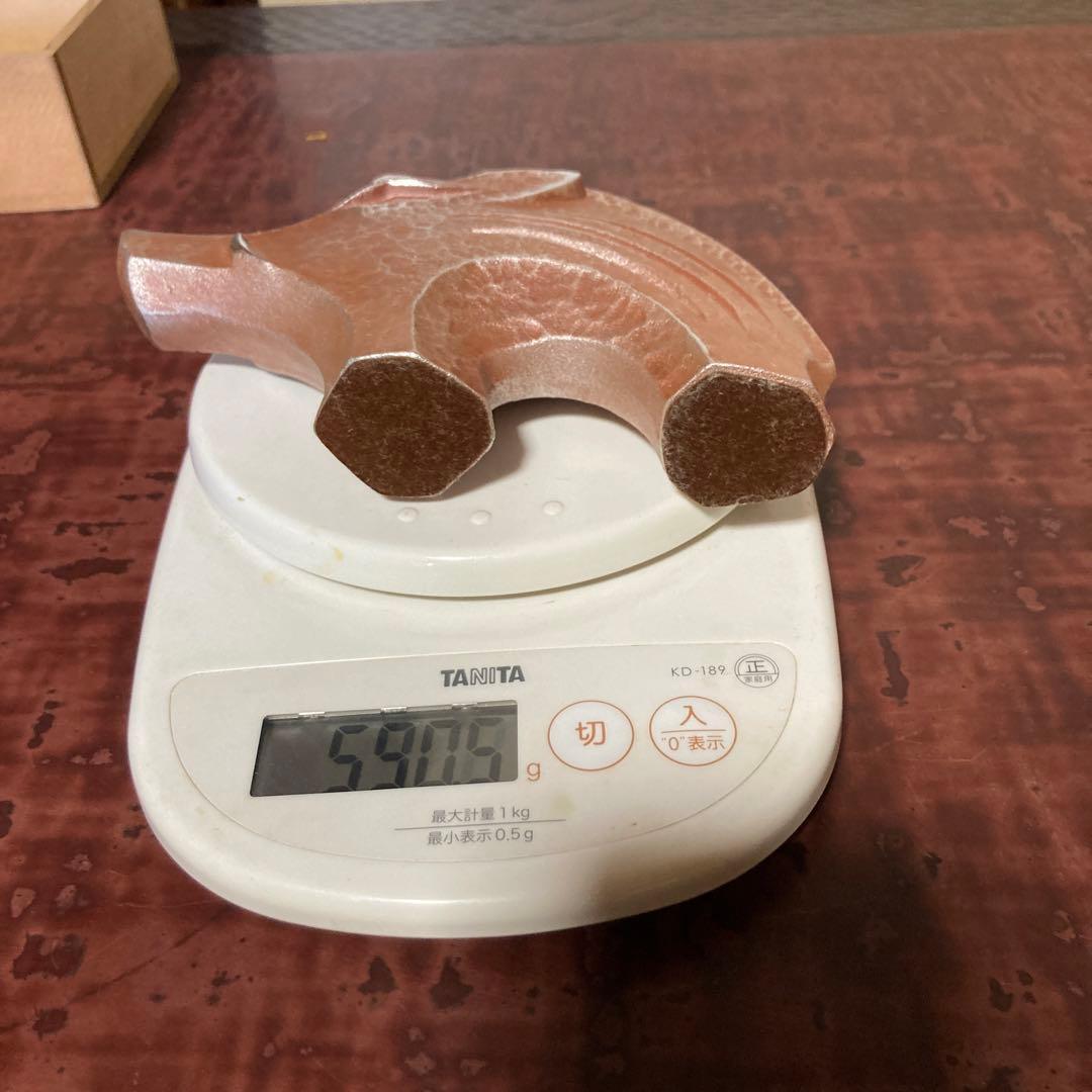 金属工芸品　亥　置物　小林尚珉　鋳銅槌目　美品