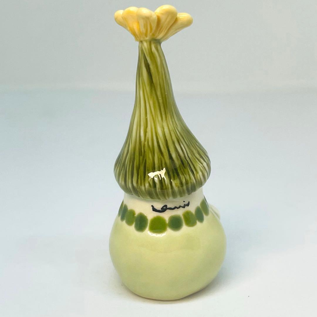 【陶芸家】うえのえみ ちび人形 サイン入り お花帽子　5.5cm