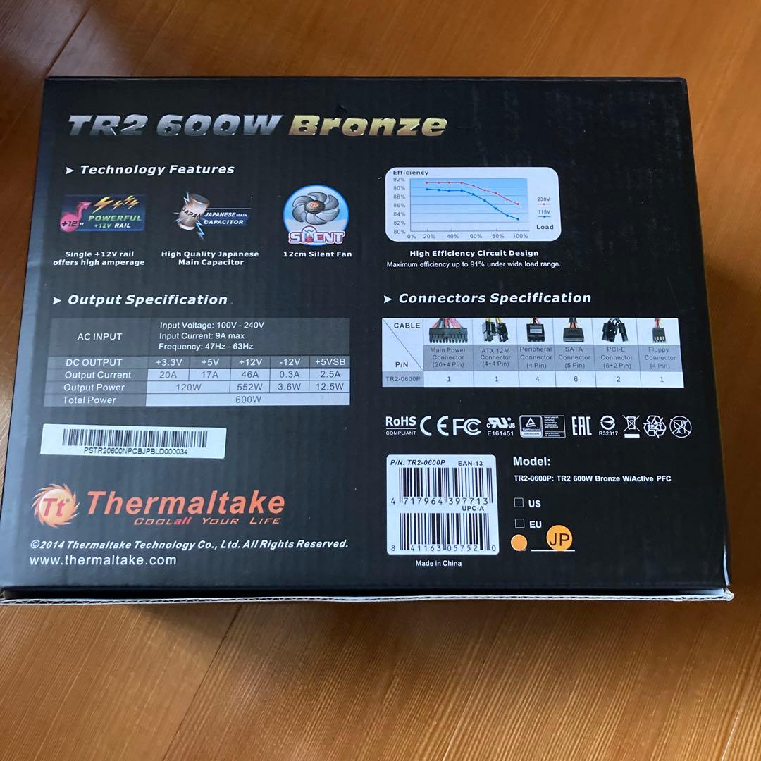 Thermaltake TR2 600W Bronze 電源ユニット