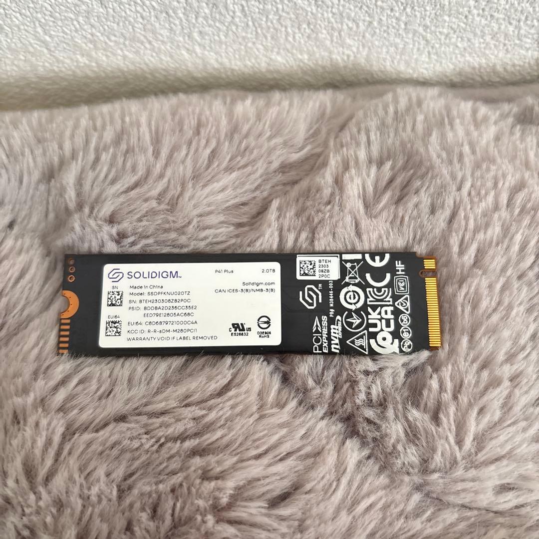 内蔵型SSD SOLIDIGM PCIe4 M2 NVMe SSD 2TB P41Plus