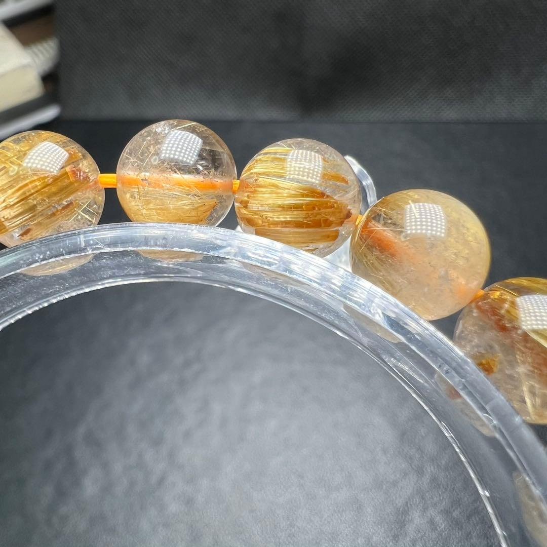 【612041】 高品質 タイチン ルチルクォーツ 9-9.5mm ブレスレット
