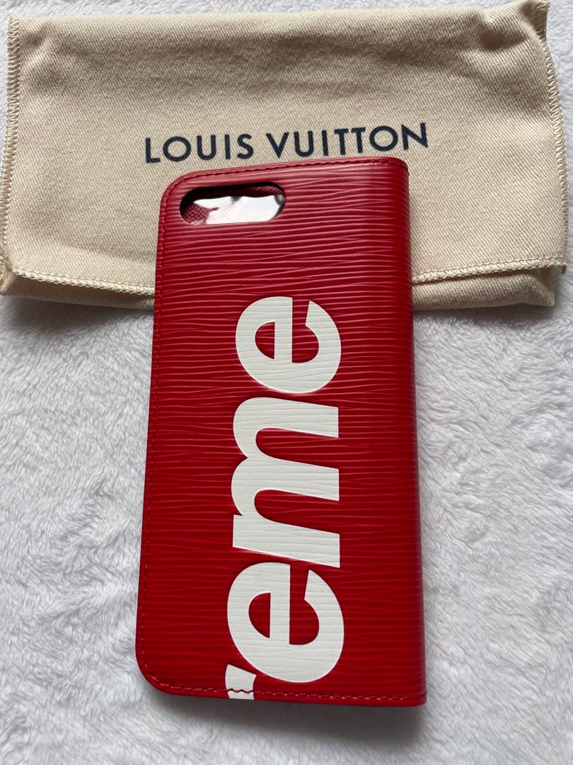 iPhoneアクセサリー LOUVS VUITTON x supreme iPhone 7or8plus
