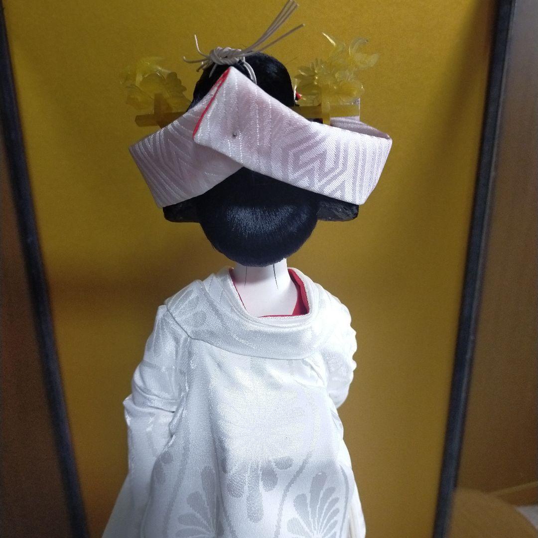 日本人形 白無垢　花嫁　ガラスケース入り　昭和レトロ
