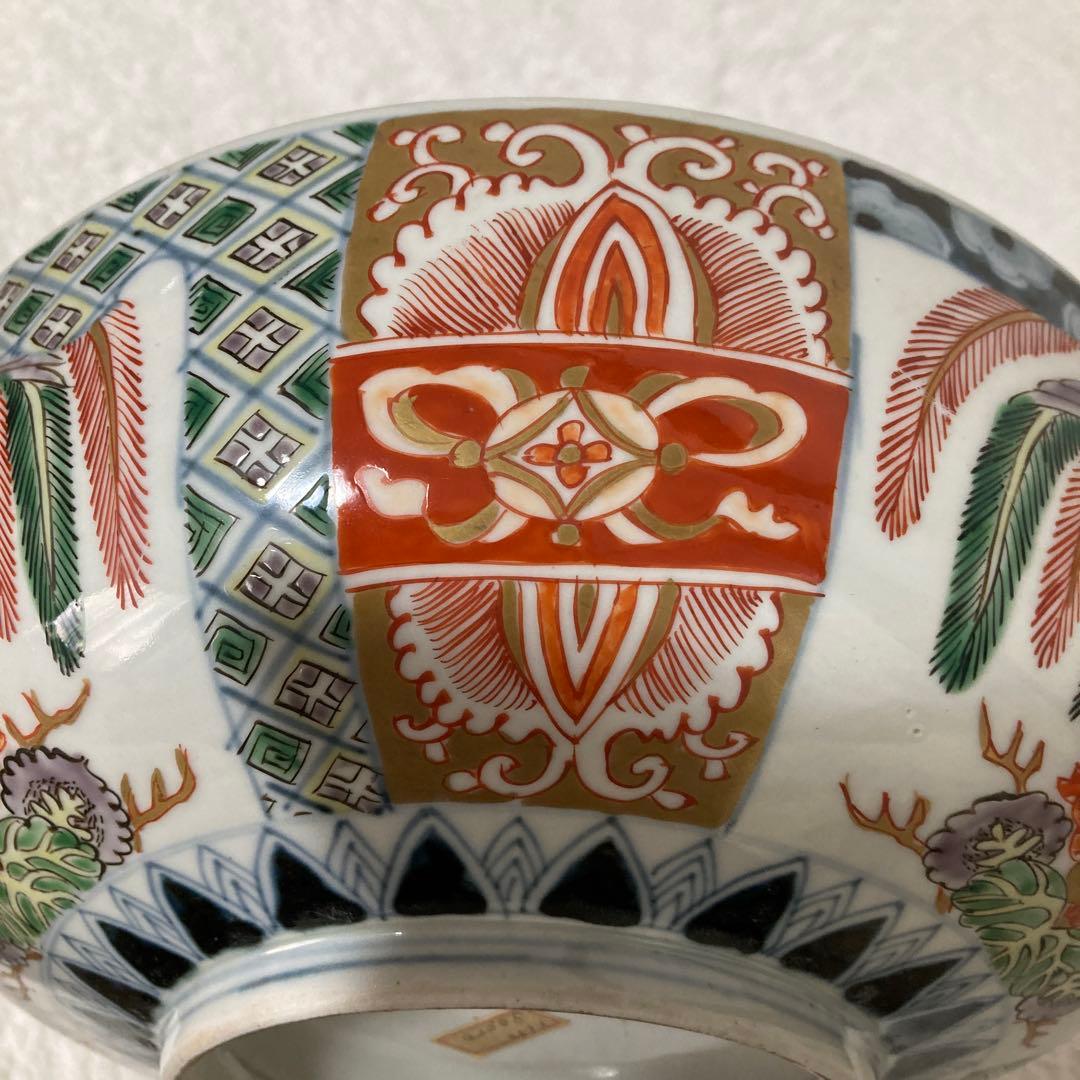 骨董品　花柄鳥模様の大鉢