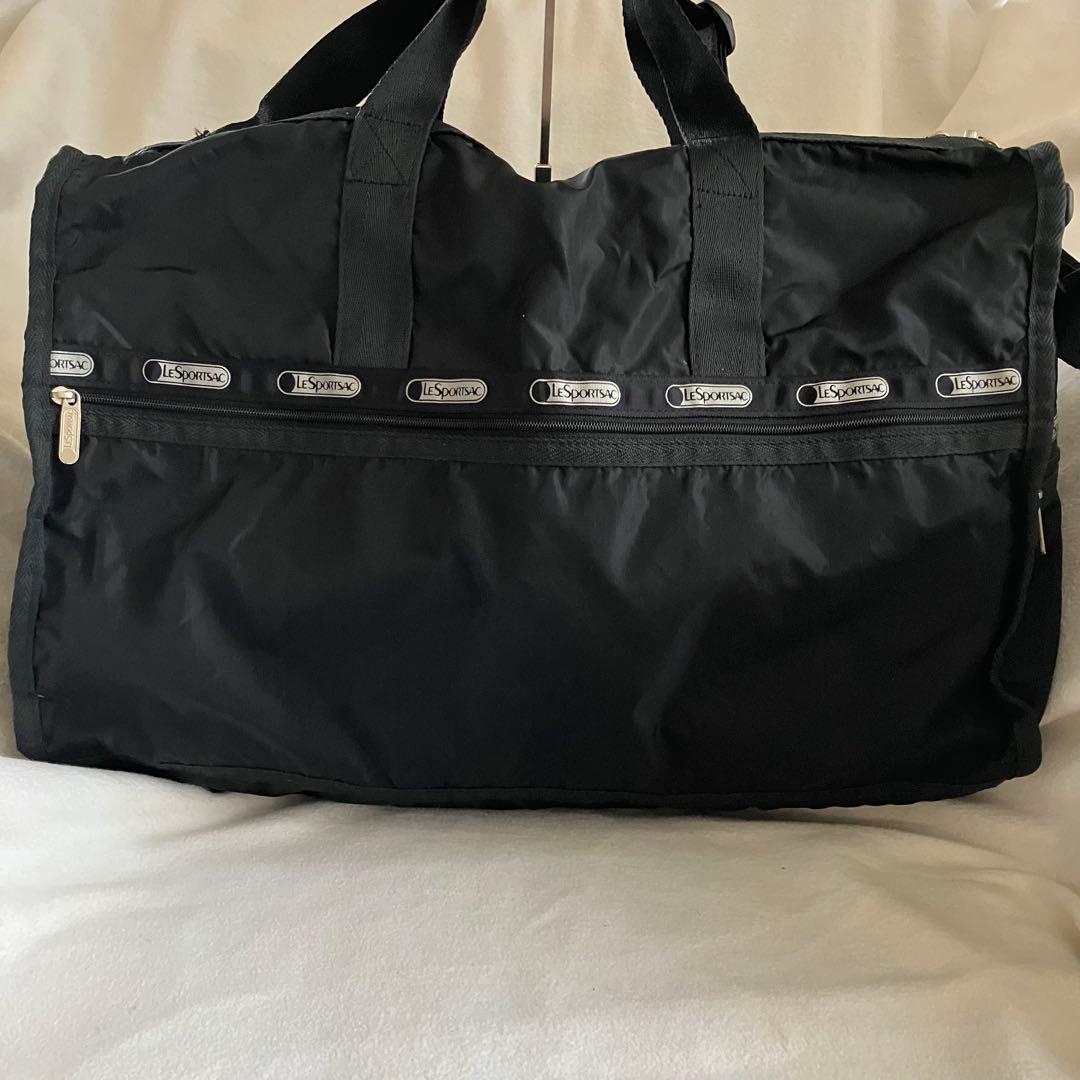 【美品】LeSportsac レスポ　 黒　ボストンバッグ　大容量　2way鍵付