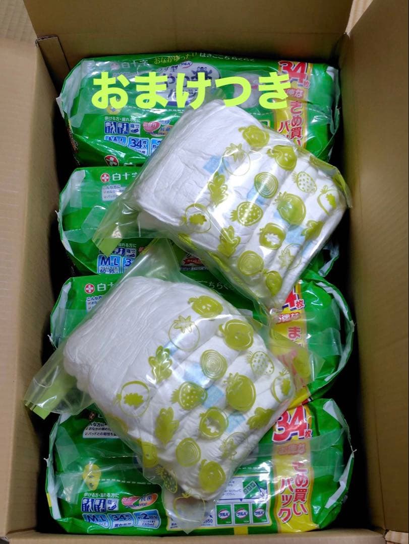 【未開封】白十字 サルバ やわ楽パンツ M-L 34枚入り 4コセット