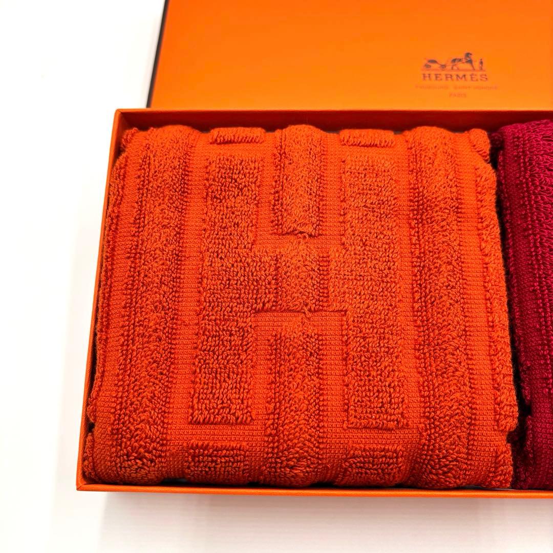 新品未使用 HERMES エルメス タオルハンカチ ハンドタオル 2枚セット