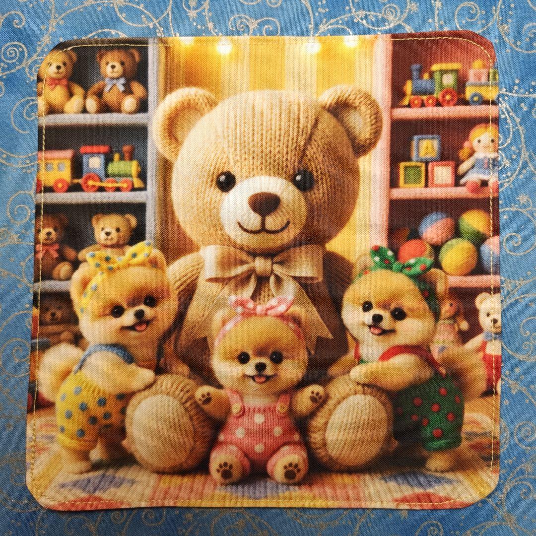 ご確認用　夢苺さま専用　ハンカチ　ポメラニアンちゃん柄ハンドメイド3/16