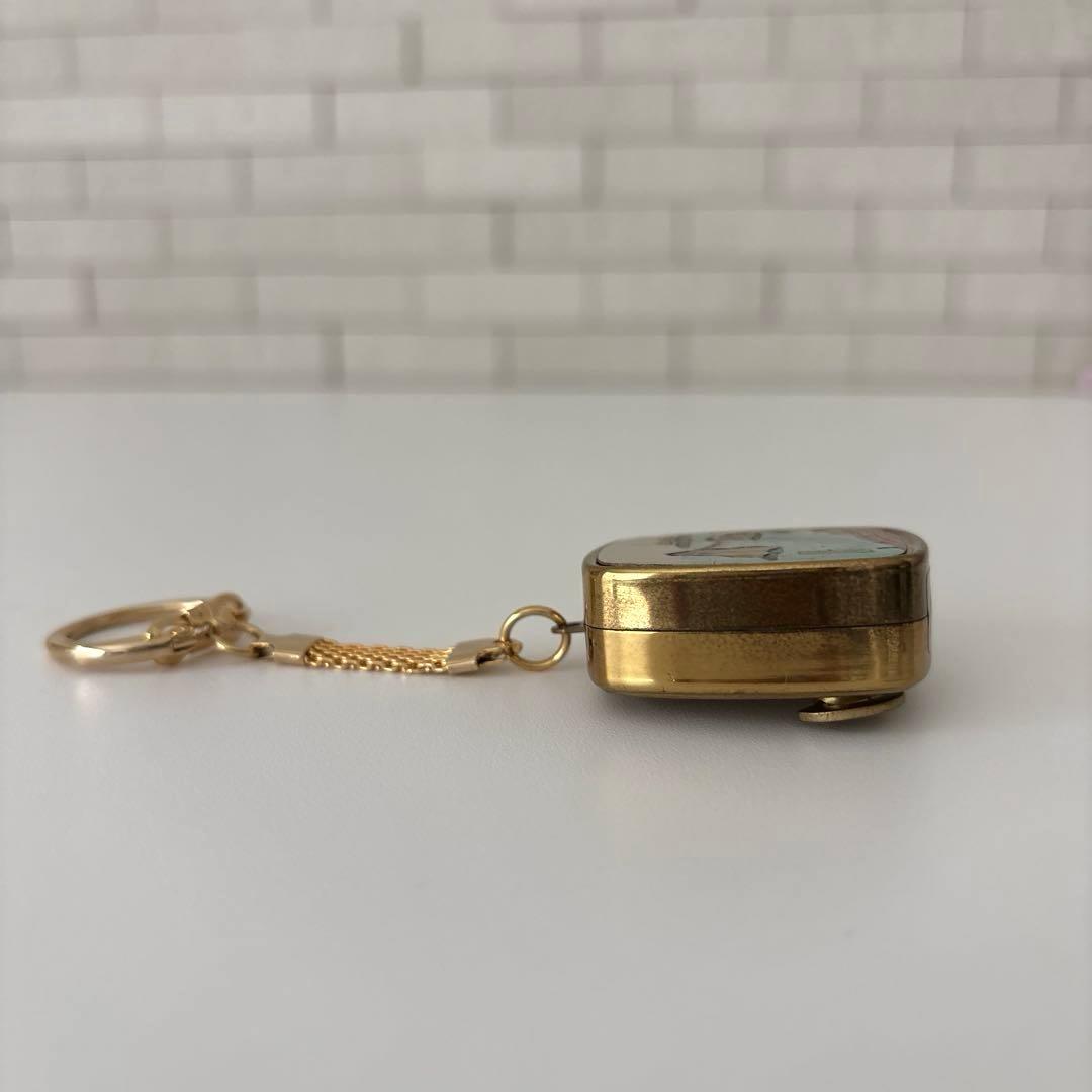 【未使用】SANKYO製彫金アンティーク　オルゴール　キーホルダー　昭和レトロ