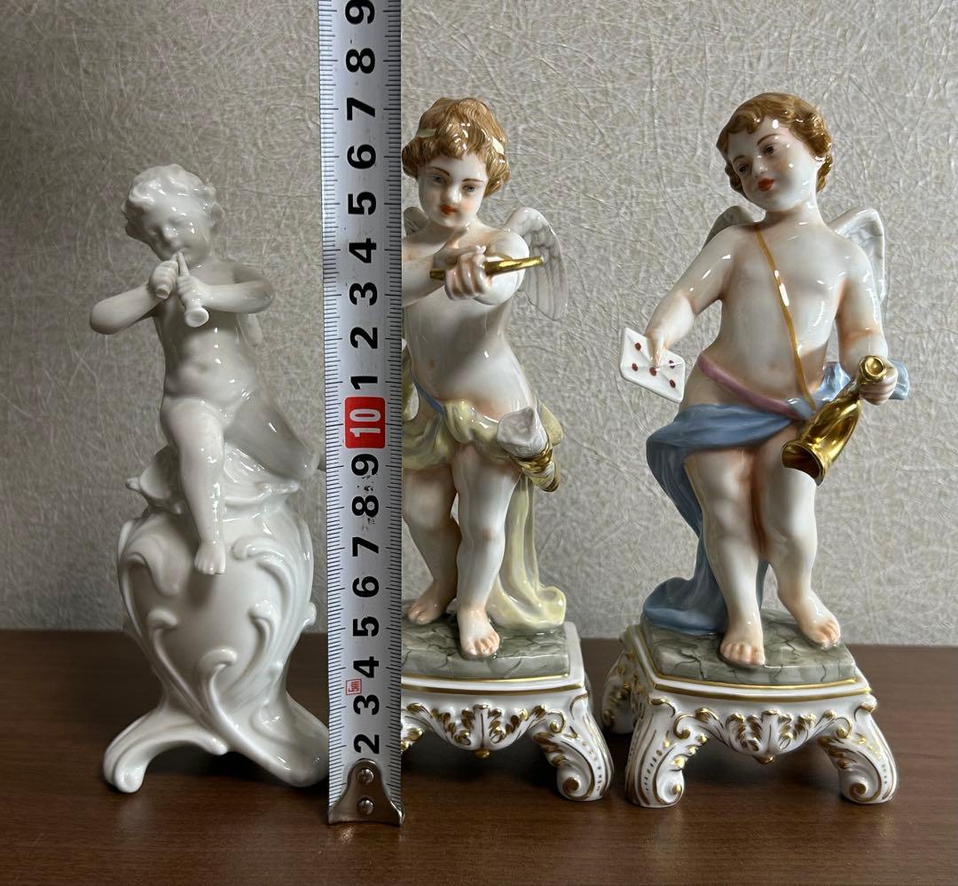 天使 置物 3体セット カポディモンテ風 GINORI 陶器