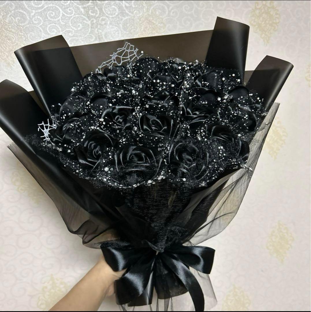 21本黒バラブーケ プレゼント お祝い 枯れない花 永生薔薇　特別な人へ