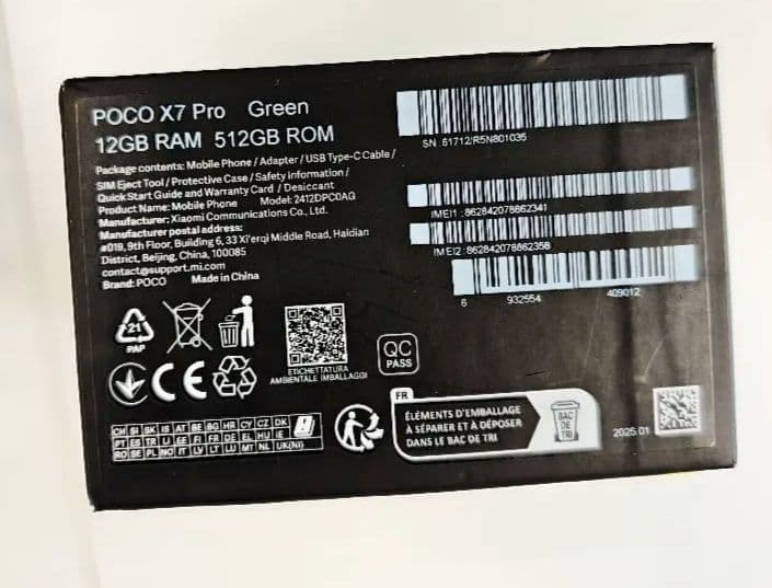 美品POCO X7 Pro 12+512GB【グローバル版】グリーン
