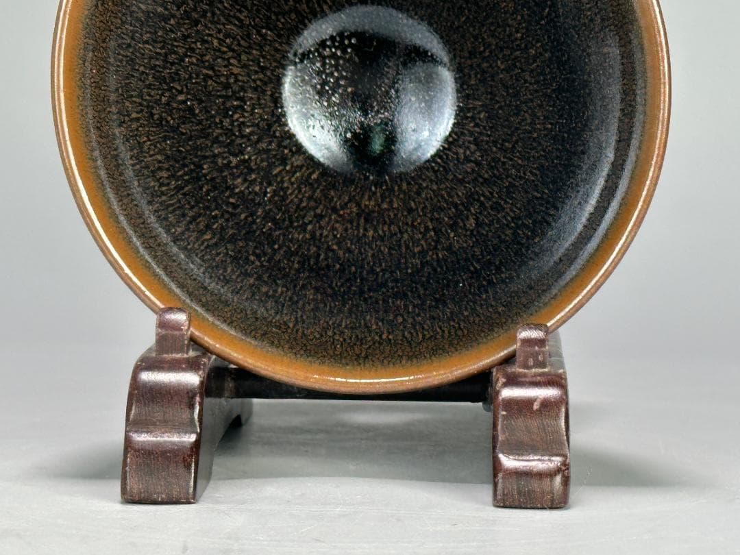 UM19-2 中国美術　建窯　天目茶碗　在銘　作家品　茶碗　茶器