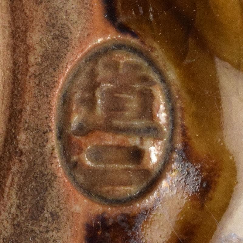 茶道具　道二銘　黄瀬戸三つ葉葵文茶碗　時代箱　V　R9031