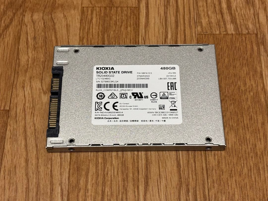 【動作確認済み】KIOXIA EXCERIA 480GB SATA SSD
