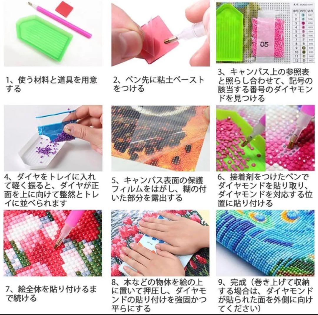 ダイヤモンドアート 豪華２セット！かわいい大きめ！蝶のリース 額のいらない