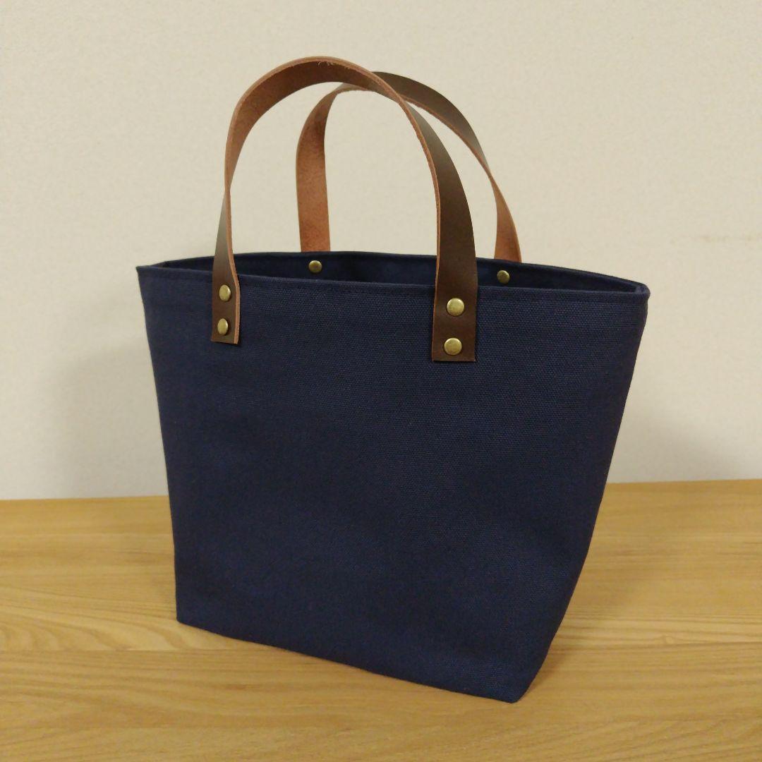 ハンドメイド、トートバック、倉敷帆布、レザーハンドル、バイカラー