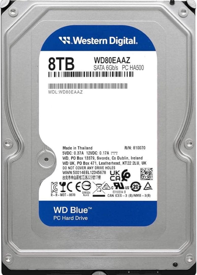 3千円値下げ⤵︎WD80EAAZ WD Blue 8TB 3.5インチ 新品未開封