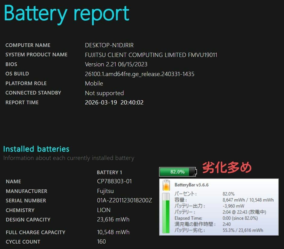[ジャンク] LIFEBOOK U939/A (八世i5/ 8G/スト無)A