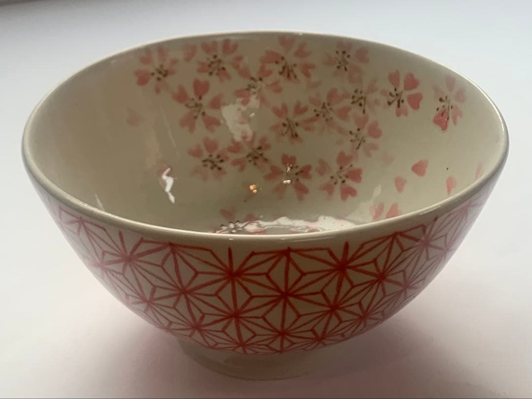 麻の葉.桜のお茶碗（赤）