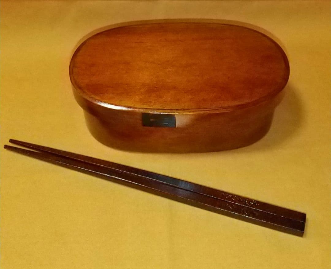 卸直販 木曽ひのきメンパ 曲げわっぱ 摺漆塗り 浅蓋16cm 木曽ひのき箸付き