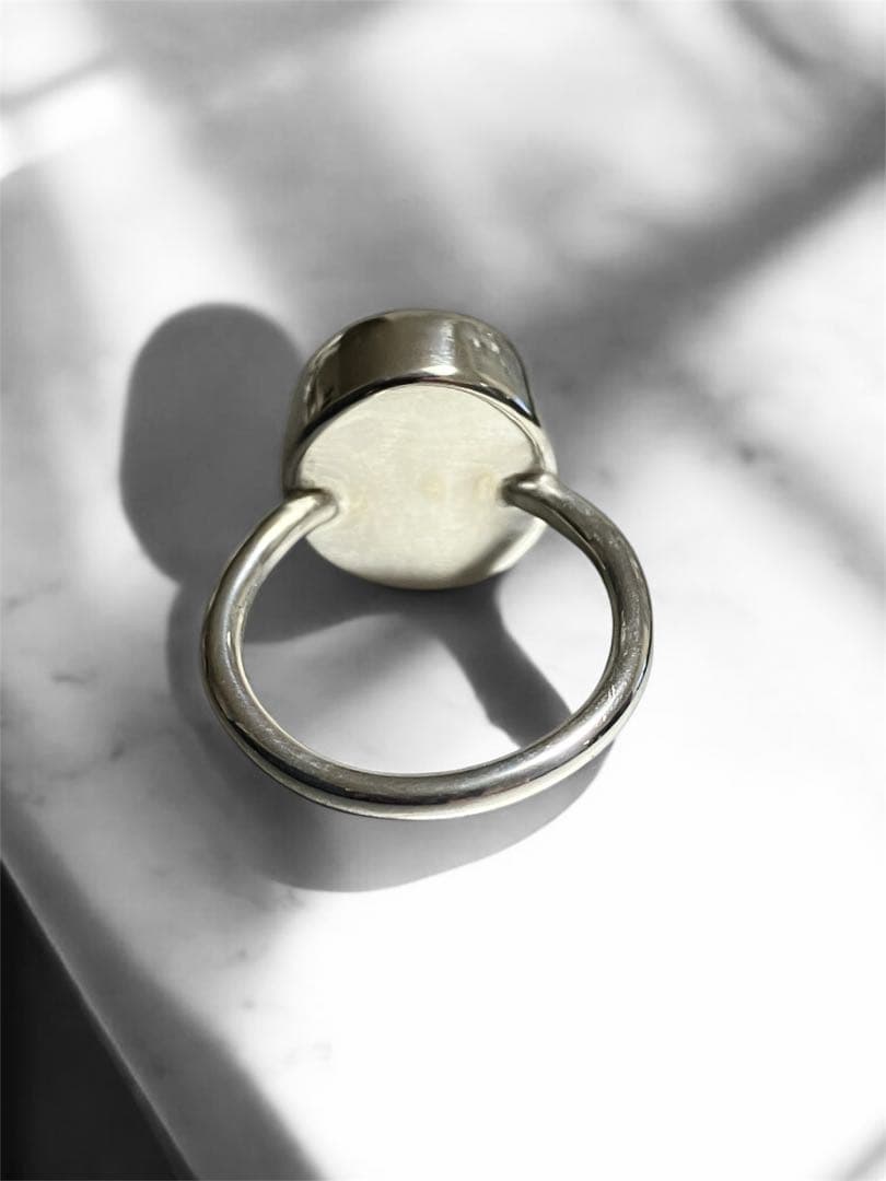 ハンドメイド　シルバーリング　カーネリアン 12号　Charch jewelry