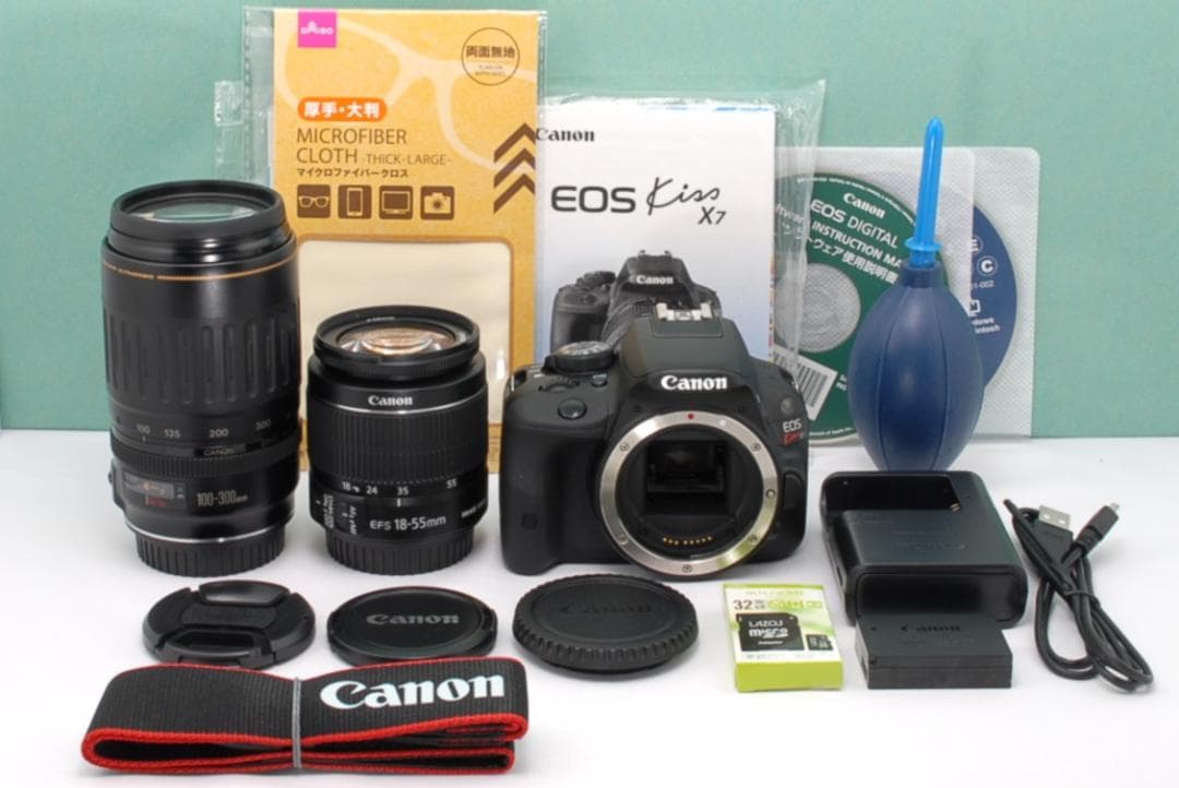 ☘️軽量 高画質✨ Canon Kiss X7 一眼レフ 超望遠 ダブルレンズ