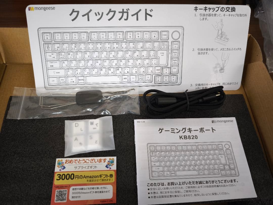 新品未使用！有線ゲーミングテンキーレスメカニカルキーボード KB820