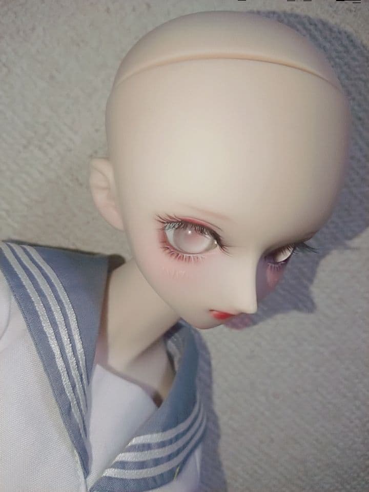 【DDフルセット】カスタムヘッド、ボディ、衣装、ウィッグ【セミホワイト】
