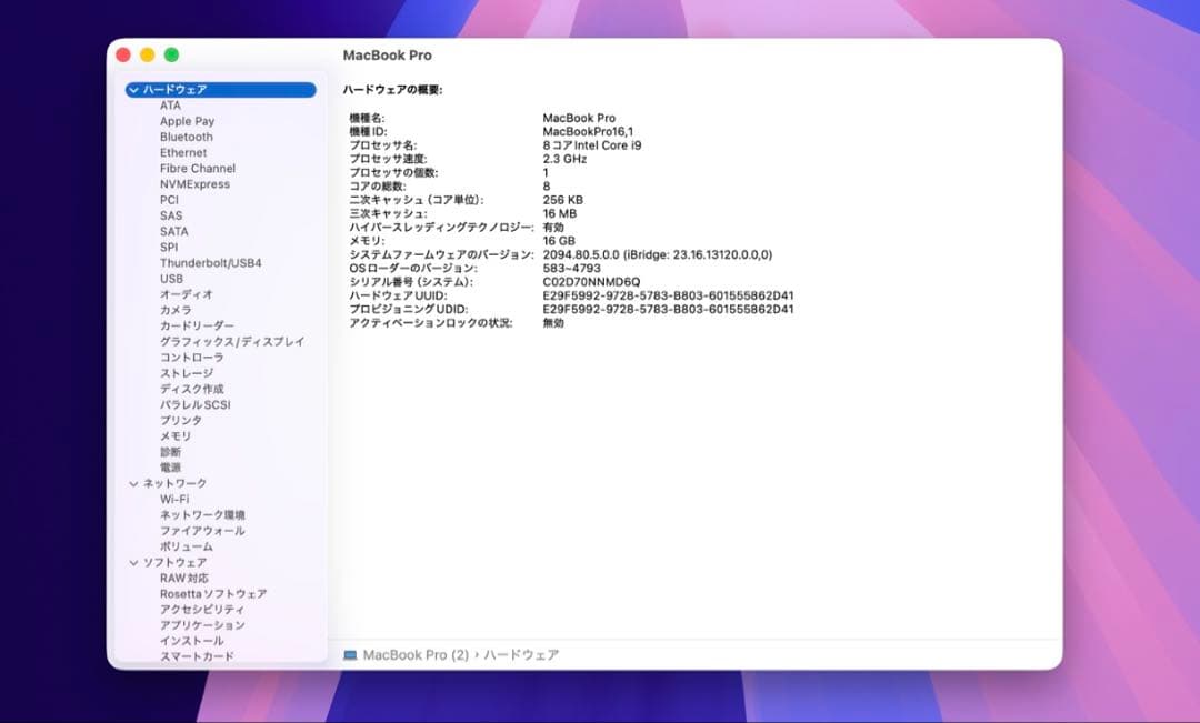 MacBookPro 16インチ 2019モデル1TB SSD USBハブ付