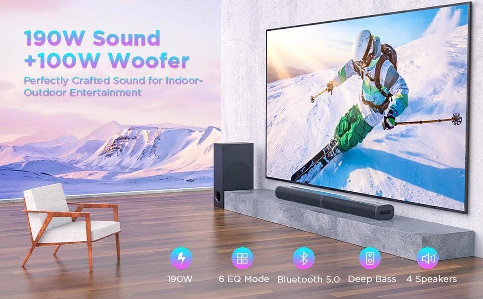 セール★Bomaker 2.1chサウンドバー テレビスピーカー 超高音質重低音