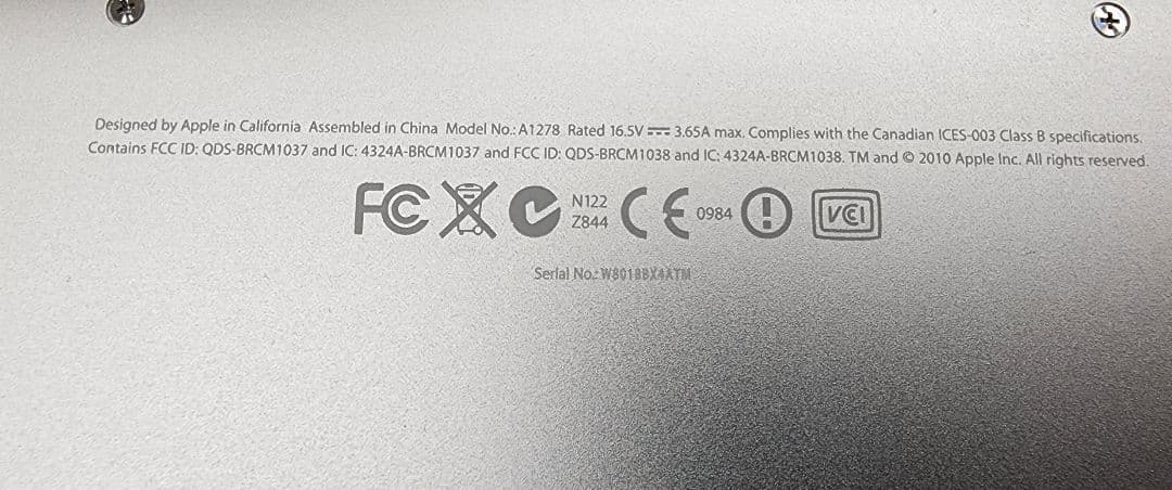 MacBookPro13　2010年製