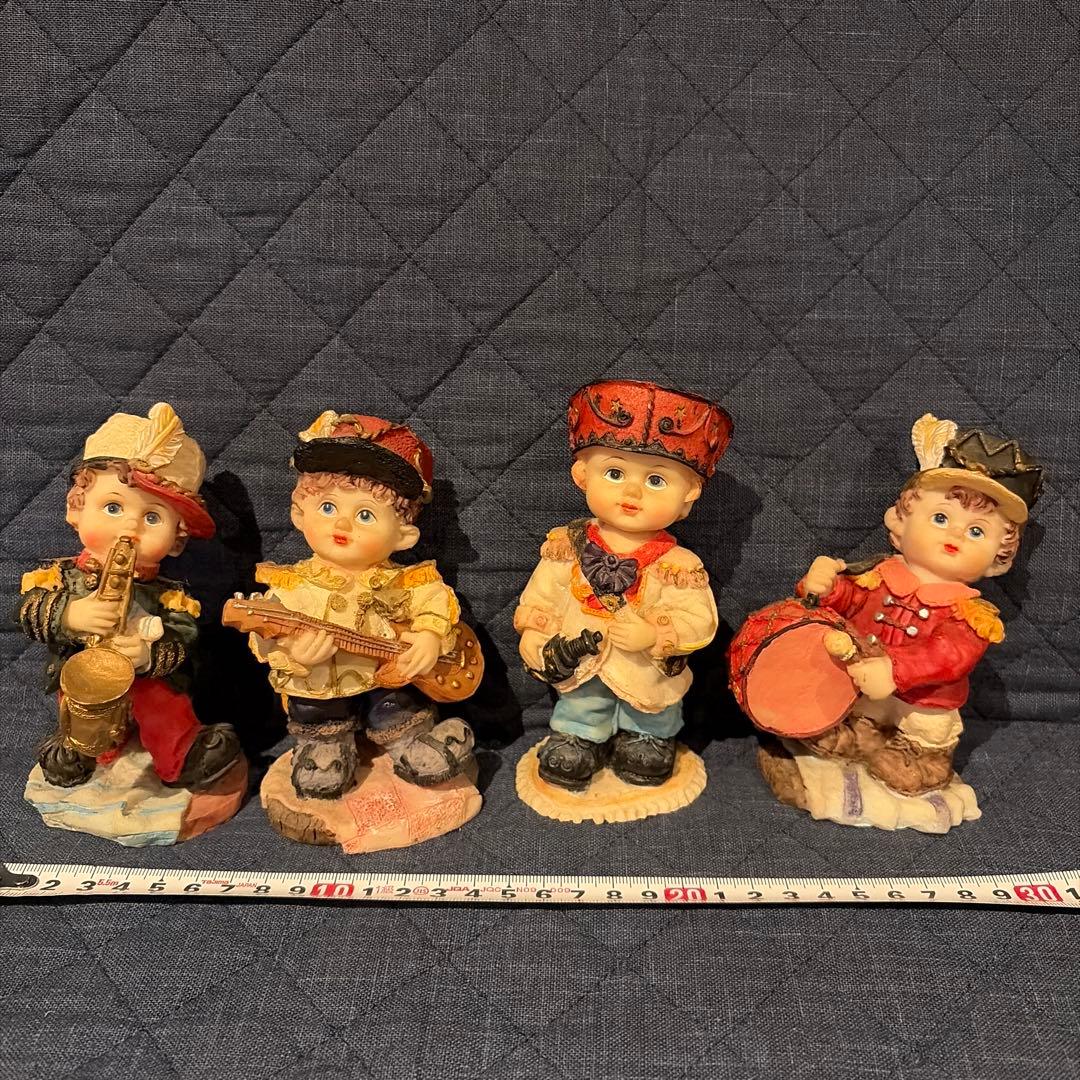昭和レトロ　アンティーク人形　楽器を演奏する子供たち　４個セット 新品