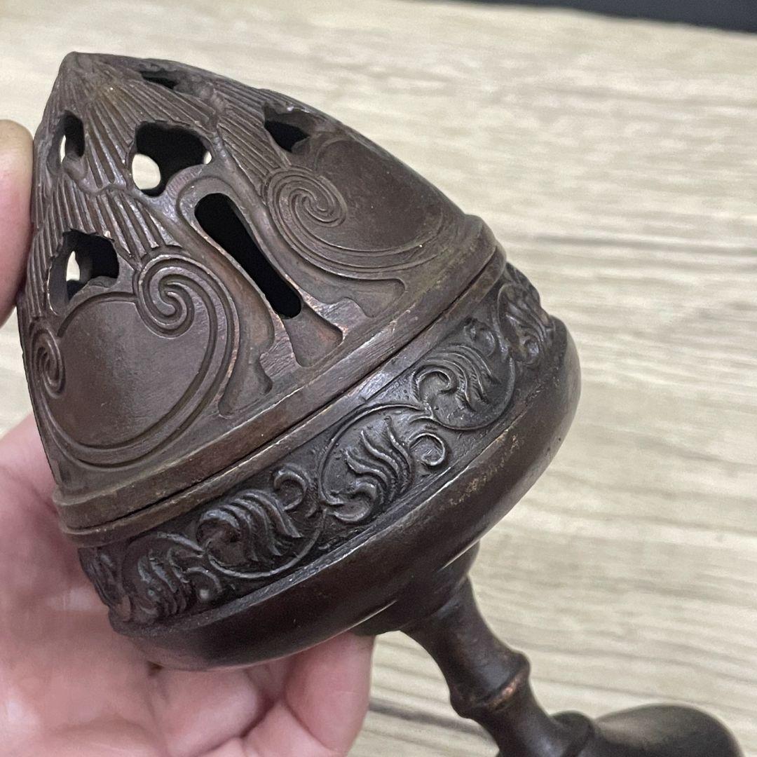 銅製 博山炉 檀香炉 室内アロマ炉 茶道具 香道具 装飾品 工芸品 置物