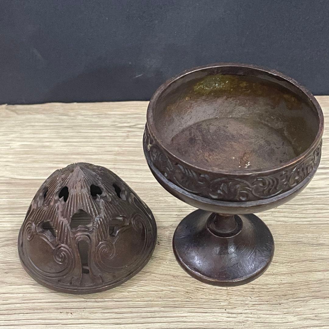 銅製 博山炉 檀香炉 室内アロマ炉 茶道具 香道具 装飾品 工芸品 置物