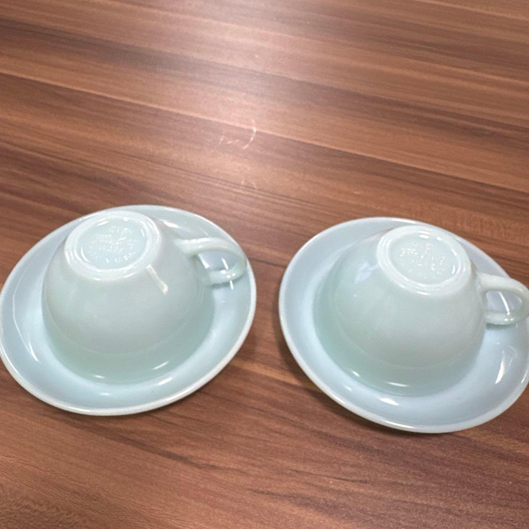 ファイヤ－キング　ターコイズ ティーカップ &ソーサー 2個セット