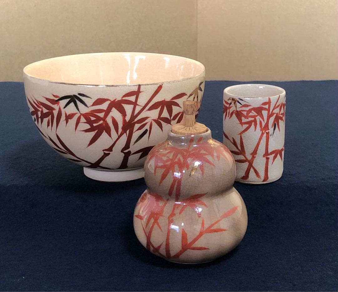 《R》黒柿合塗 爪朱 茶箱 お茶道具7点 仕覆 元箱　260218け4