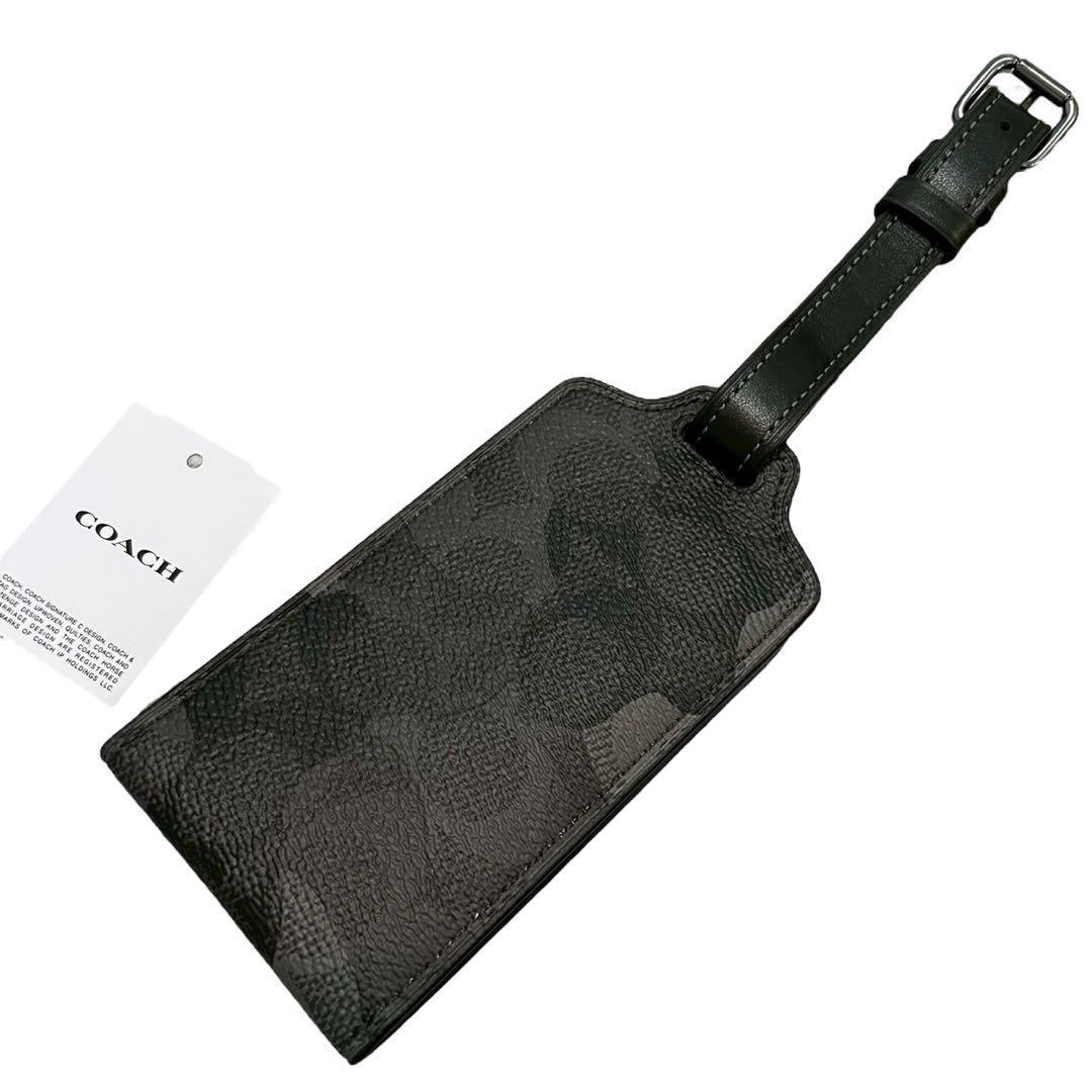 【新品】Coach コーチ ラゲッジタグ ネームタグ グレーカモ シグネチャー