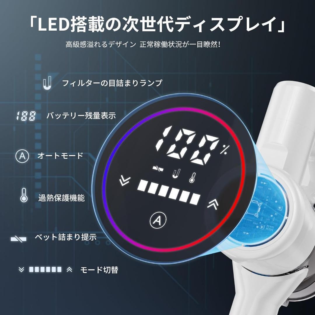 掃除機 コードレス AIホコリ自動検知 静音 軽量 自立式 サイクロン