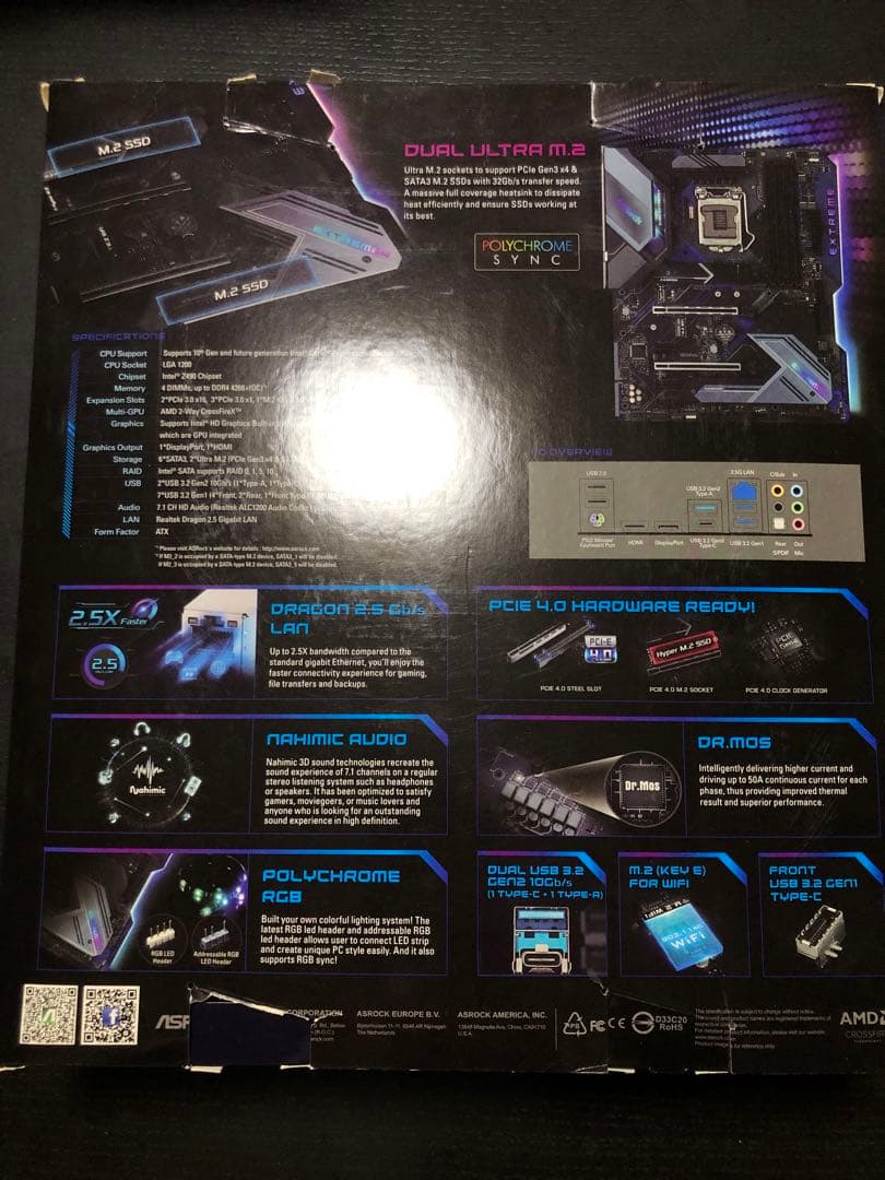 マザーボード Cpu Intel I7 10700+ Asrock Z490