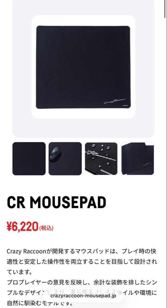 CRAZY RACCOON CR MOUSEPAD ブラック