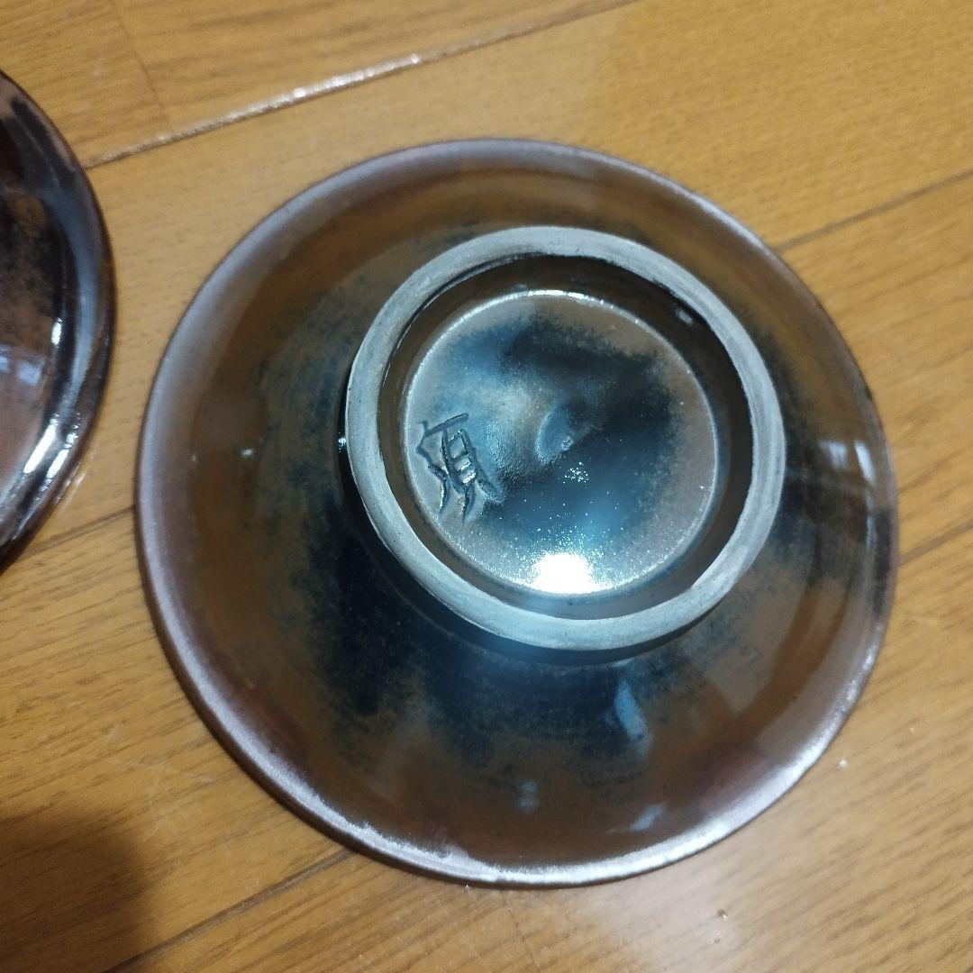 女性陶芸作家　宮城須美子さんの中皿　魚紋　2枚セット！