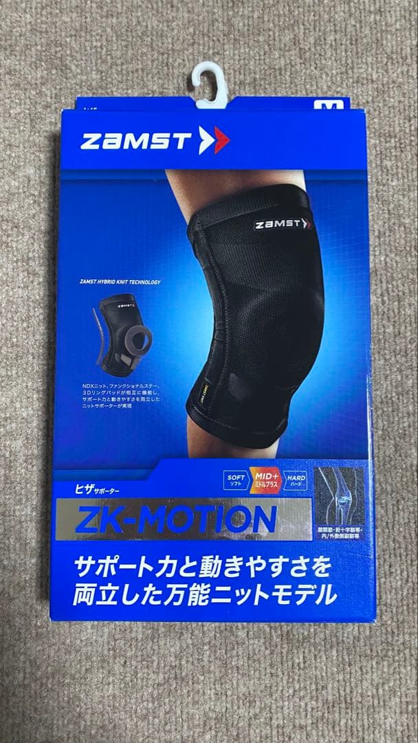 ZAMST 膝サポーター ZK-MOTION Mサイズ 新品未使用 ニットモデル