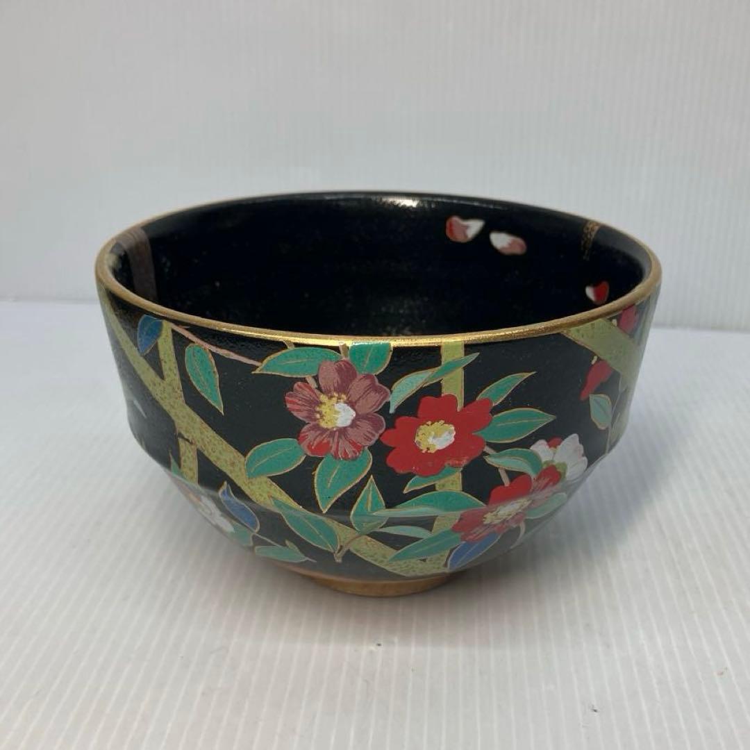 ①京焼 桑野睦子 御所の花 十二ヶ月 コレクション抹茶碗 2点セット 茶道具